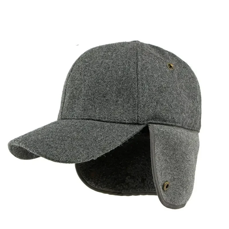 Winter Polyester Casquette Warm Baseball Cap Adjustable Outdoor Snapback Hats for Men 121