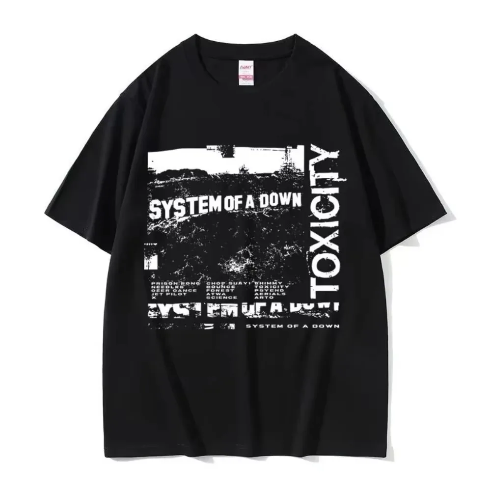 Toxicity Album Printed T-Shirt Men Women Gothic Rock Streetwear Vintage 90s Alternative Heavy Metal Tees