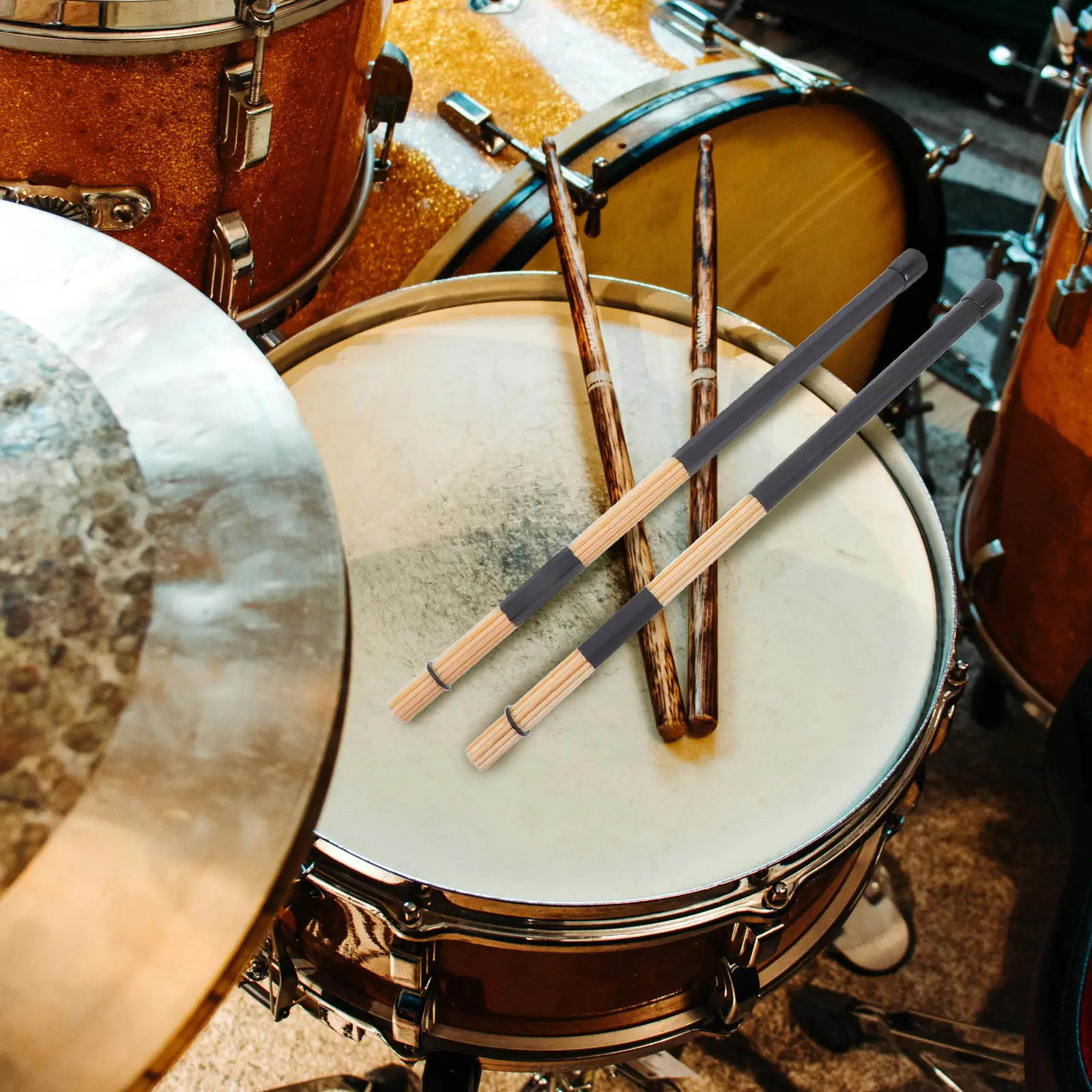 1Pair Wooden Drum Sticks Professional Grade Durability Smooth Grip Versatile Use Percussion Drumsticks for Practice Live
