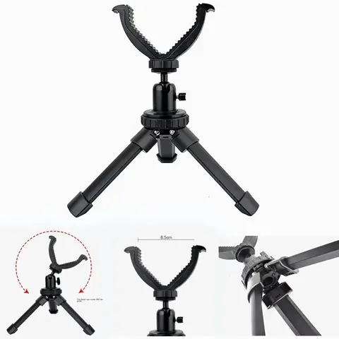 알루미늄 나머지 삼각대 내구성 조절 가능한 높이 소총 360도 회전 V 멍에 스탠드 대상 촬영을위한 휴대용 건설