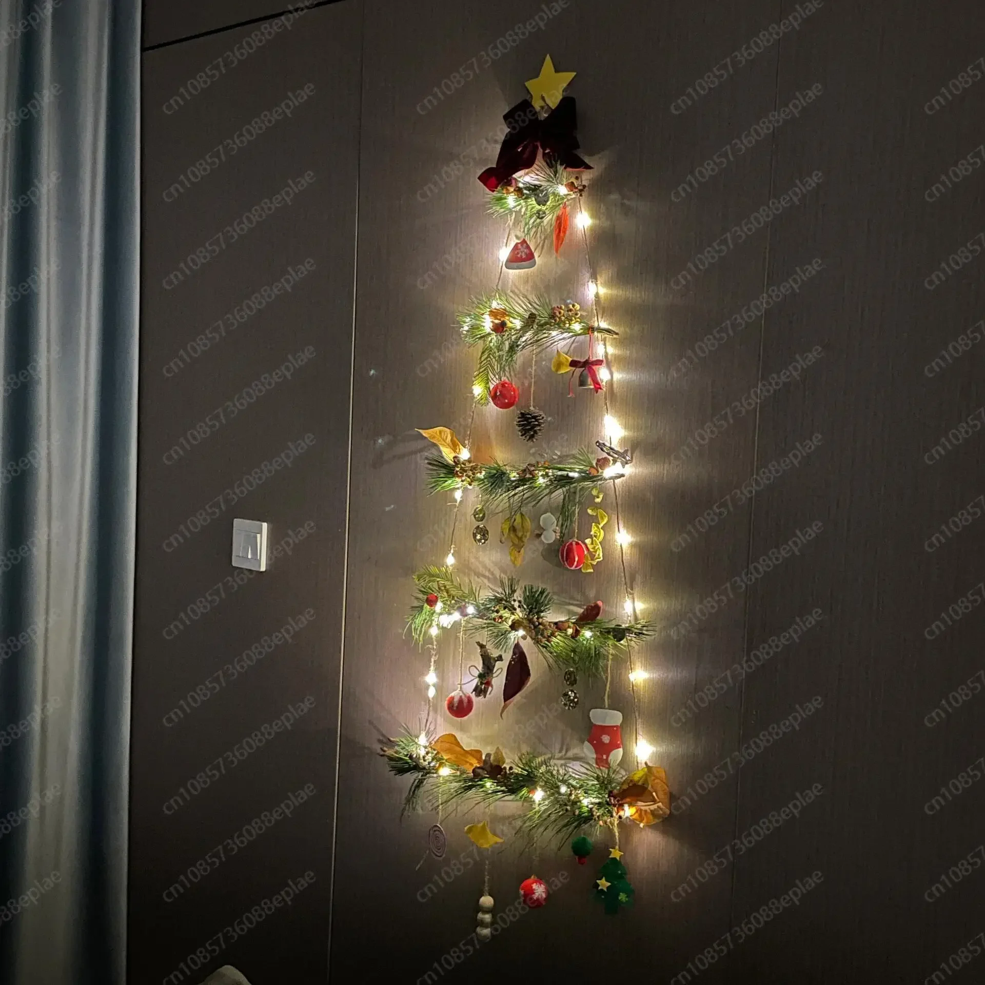 新年飾り、新しい壁掛けクリスマスツリー、家庭用diy素材、ペンダント、室内リビングルームシーンレイアウト