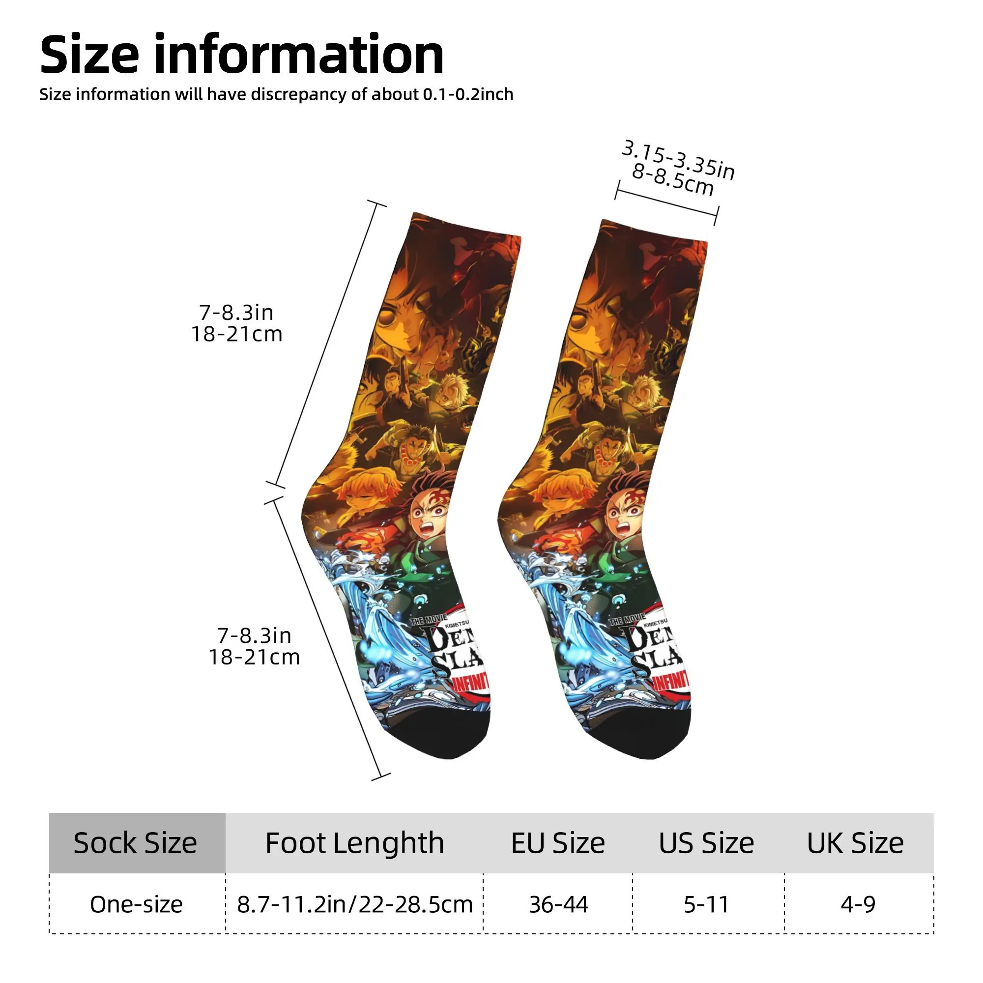 D-Demon Slayer Nezuko Giyu Tomioka Socken rutschfeste Strümpfe Damen Herren atmungsaktive Skateboard-Socken Herbst trendige Muster-Socken