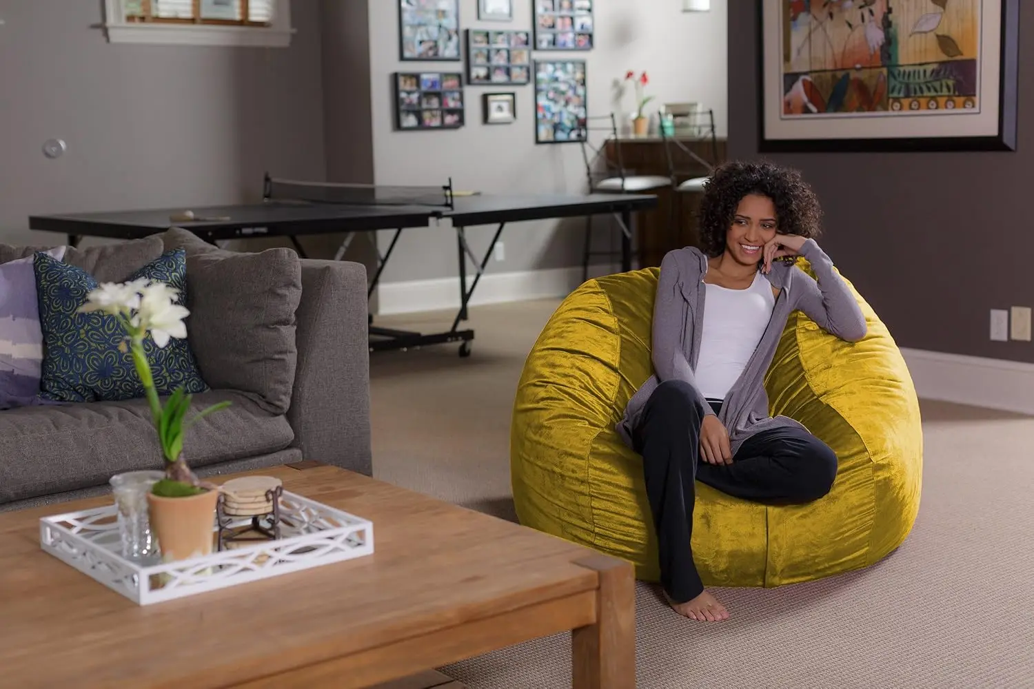 Sofa Sack Bean Bag Chair - Plush, Ultra Soft - Memory Foam Bean Bag Chair with Microsuede Cover - Stuffed Foam Filled Furniture