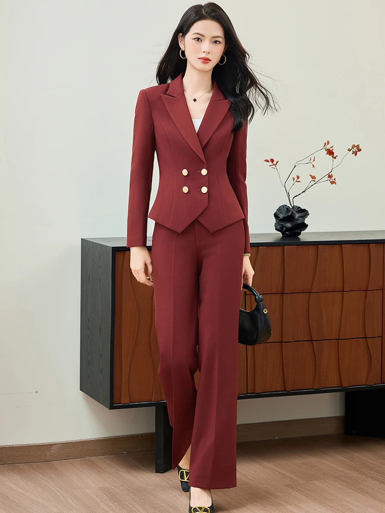 

Ele Profional Two-Piece Suit for Women Spring Autumn Beau Salon Workwear Formal Host orm High End Career Set