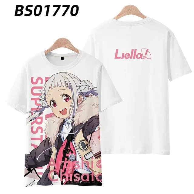 NEW! LoveLive!SuperStar!! 3D Print T-shirt Summer Fashion O-Neck Short Sleeve Popular Japanese Anime Streetwear Unisex Clothes