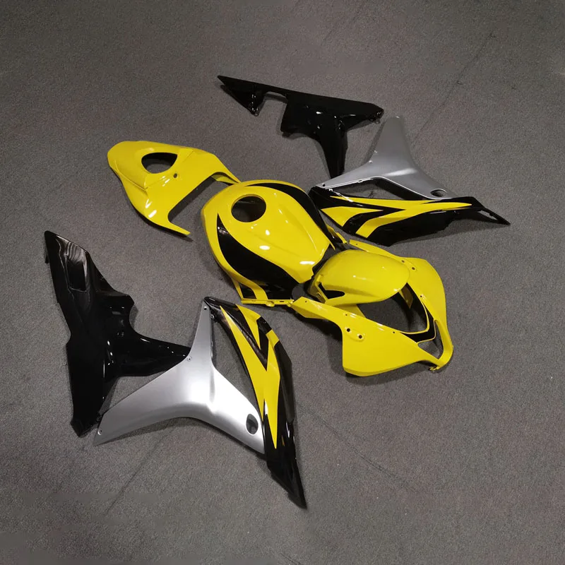 Injection motorcycle accessories for Honda cbr 600 rr 2007 2008 yellow silver black fairings CBR600RR 07 08 Fairing wsx55