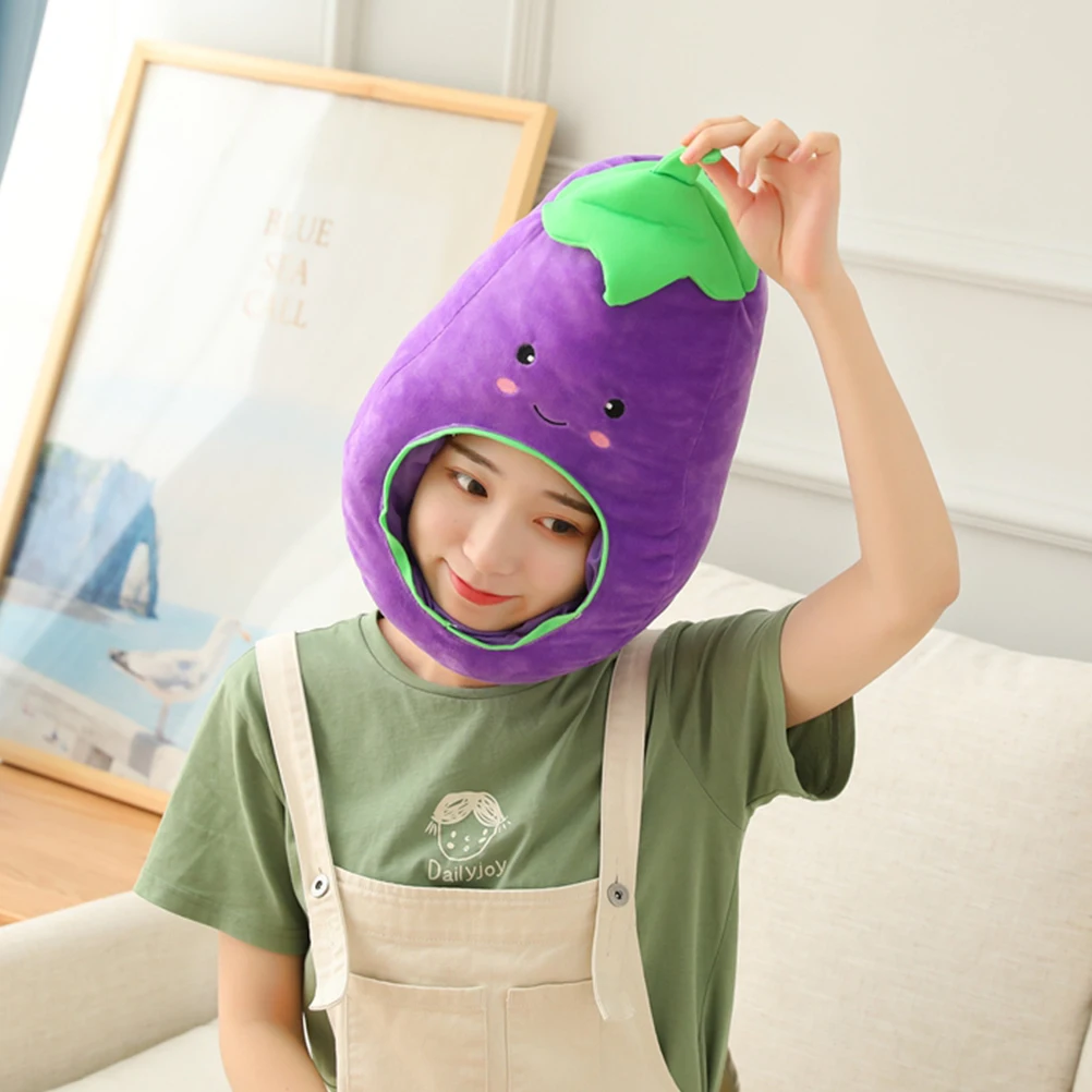 

Eggplant Shaped Headgear Hats Funny Party Costume Novelty Carnival Masquerade Dance Photo Prop Soft Cotton Material Silly