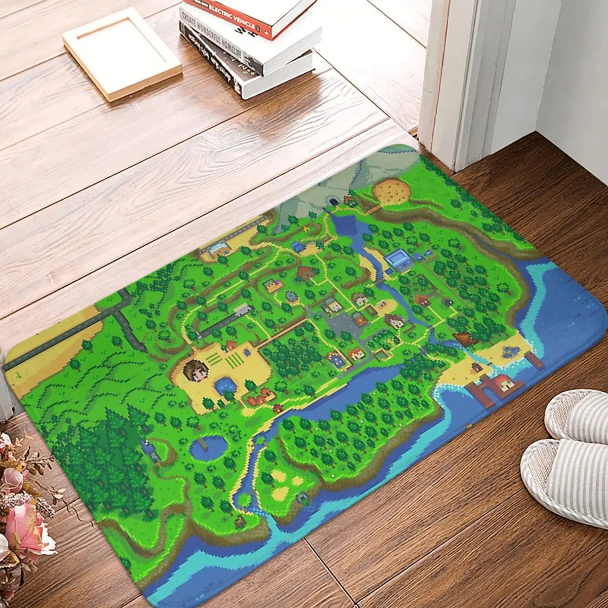 Stardew Valley Game Bedroom Mat Map Green Doormat Kitchen Carpet Balcony Rug Home Decor