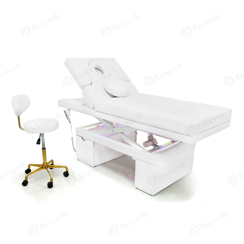 Electric Adjustable Tattoo Beauty Massage Bed2/3motor Curved Lash Beauty Bed Manual Armrest Cosmetic Massage Treatment Table