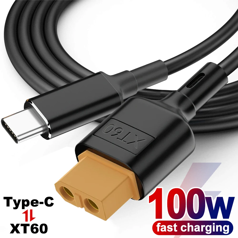 100W 5A Super Quick Charging Cables Type C To XT60 Male To Female Charger Wire for Toolkitrc M7/ M6/ M6D Drone Solar Battery