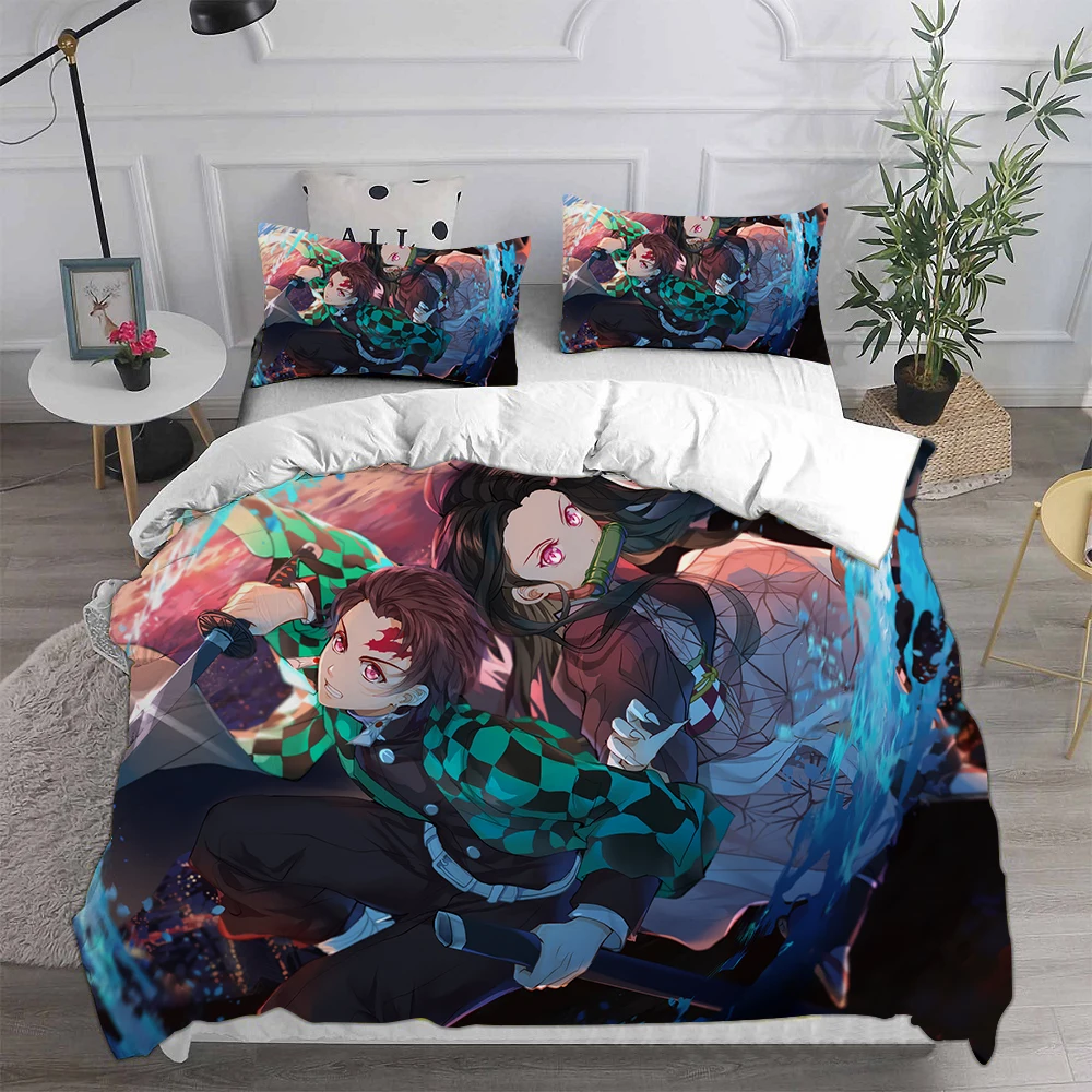 

Demon Slayer: Kimetsu No Yaiba Bedding Sets Comforter Quilt Bed Cover Duvet Cover Pillow Case 2-3 Pieces Sets Kids Adult Size