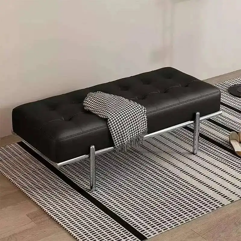 

Soft Entrance Shoe Bench Living Room Porch Sofa Bench Bedroom Bed End Bench Metal Frame Integrated Benchs Minimalist Furniture