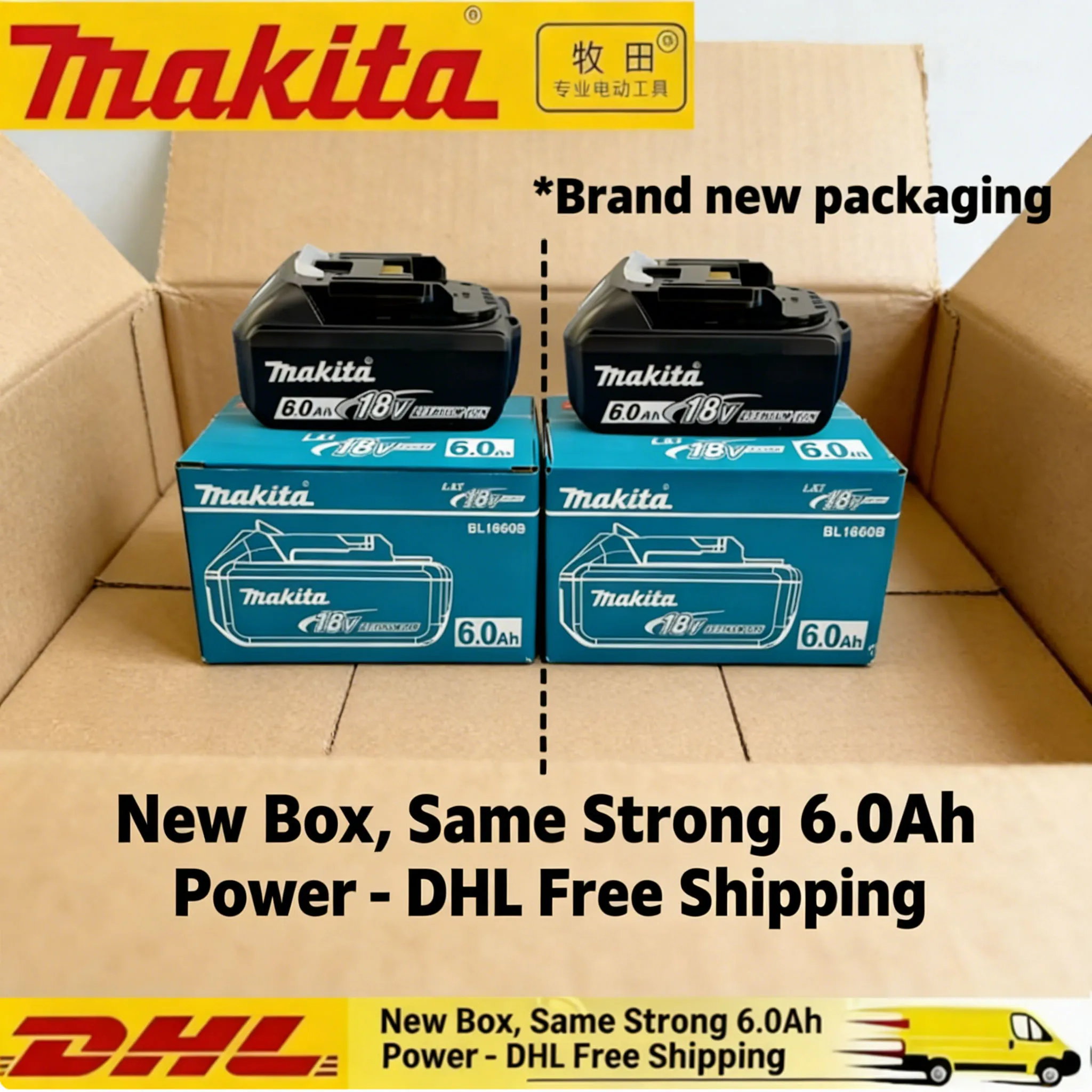 

original makita battery, 18v Tools Lithium Battery 6Ah/5Ah 2Ah for makita DTW700 DDF487 DTD173 DGA404 HR140D DJV182