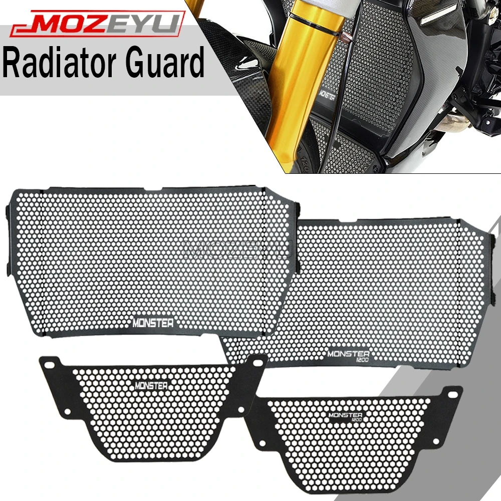 

For Ducati Monster 821/Dark/Stripe/Stealth Monster 1200/S/R MONSTER 821/1200 2013-2023 Radiator Guard Grille Protection Cover