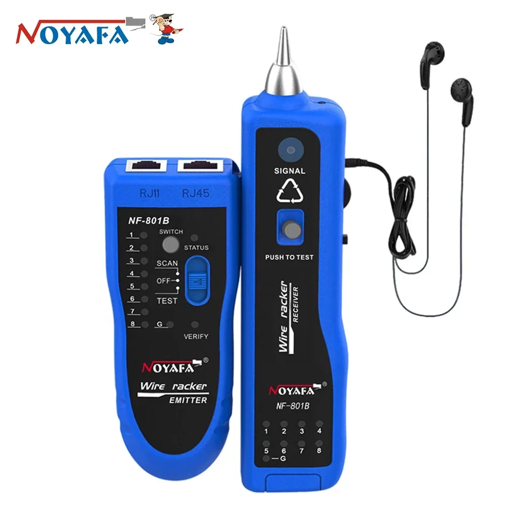 NAYAFA NF-801B Tester per cavi di rete RJ11 RJ45 Crimper Ethernet Wire Tracker multifunzione Line Finder illuminazione a LED
