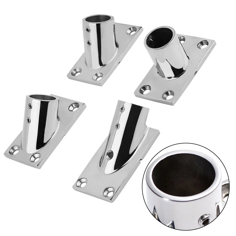 22MM 316 Stainless Steel Rectangular Base Handrail Pipe Fitting For Boat Deck Hardware Sailboat Yacht Marine Accessories