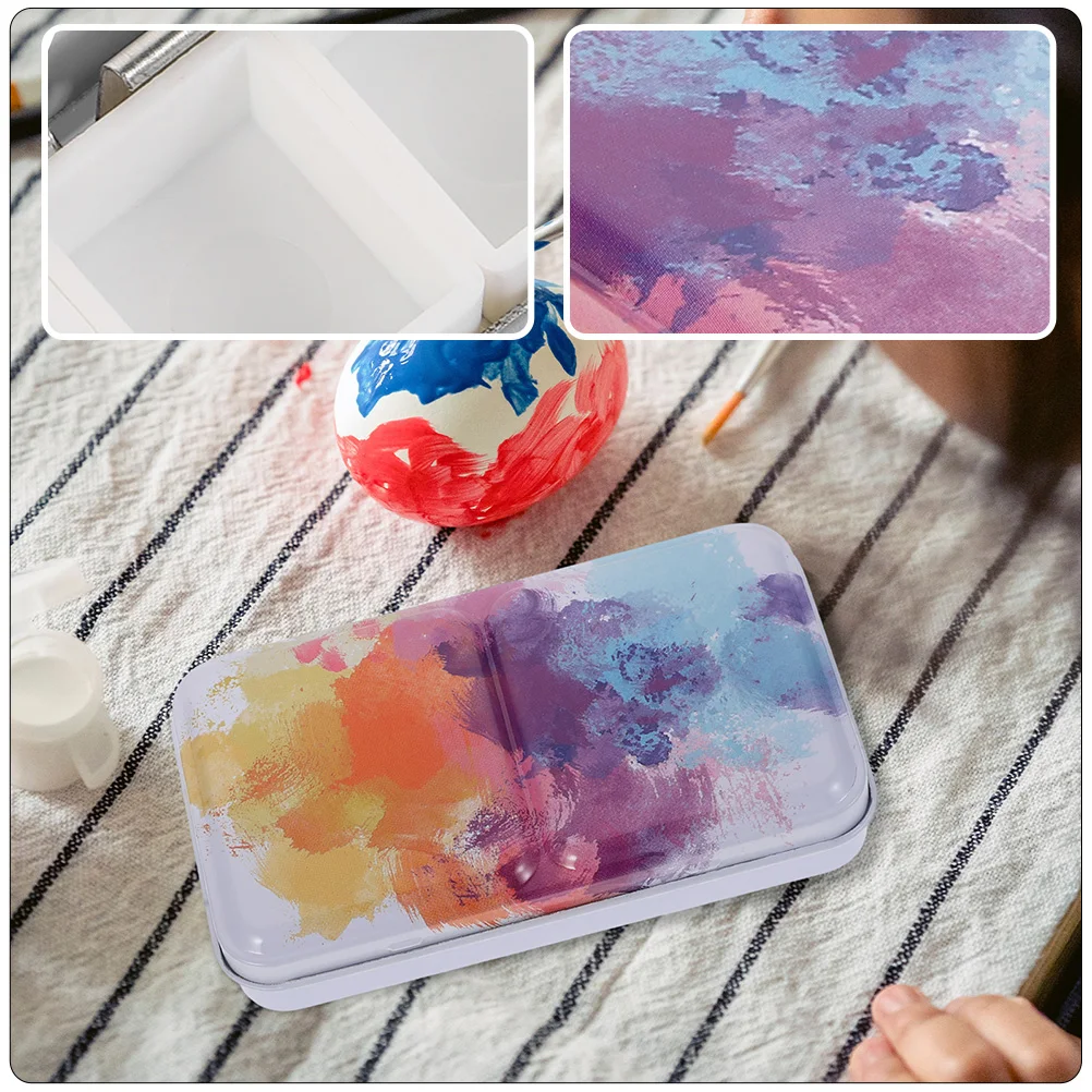 

Gouache Palette Watercolor Paint Box Paints Empty Case Colorful Stainless Steel Student