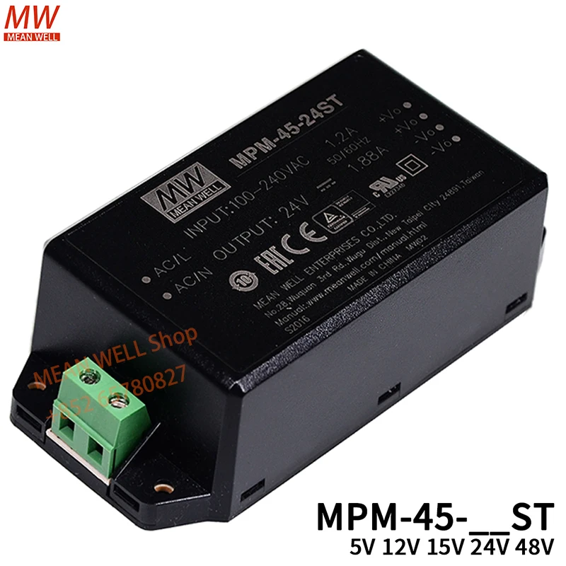 

Оригинальный MEAN WELL 45 Вт AC-DC высоконадельный зеленый модуль питания для монтажа на печатной плате MPM-45-5ST MPM-45-12ST MPM-45-15ST MPM-45-24ST MPM-45-48