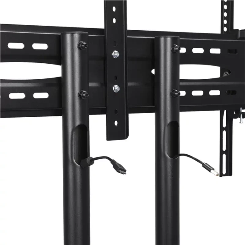 Adjustable Rolling TV Cart for Flat Panel TVs up to 75'', Black living room furniture  tv stand cabinet