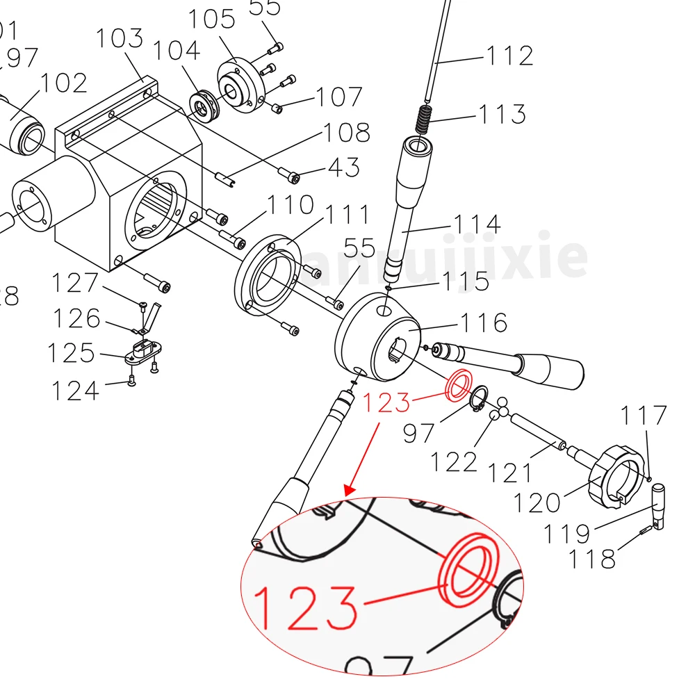 Adjust Shaft Gear Sleeve for SIEG SX3&JET JMD-3&BusyBee CX611&Grizzly G0619 Mill Drill Machines spares