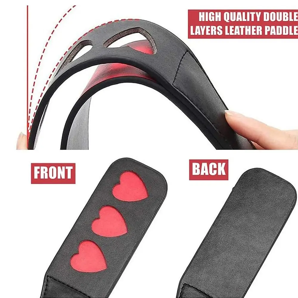 1Pcs Paddles Horse Whip Portable With Handle Equestrian Training Pointer Heart Pattern PU Leather Racing Riding Crop