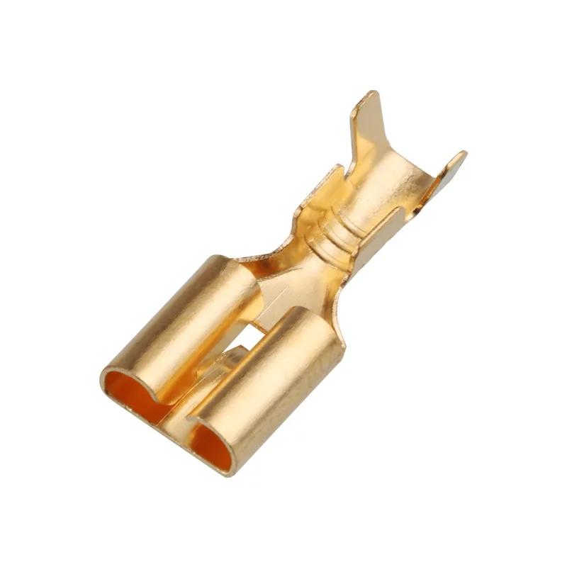 

F5 100pcs 6.3 Flat Plate Barbed Plug Spring Connector Dj623-E6.3b Spring Terminal With Jelly Spring Connector Female Terminal