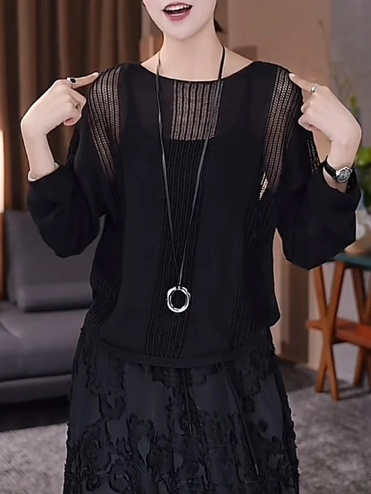 سترة محبوكة طويلة من Faionable، سترة كورية Sle Commute متعددة الاستخدامات، مجوفة للحماية من الشمس، تصميم فريد للارتداء اليومي...