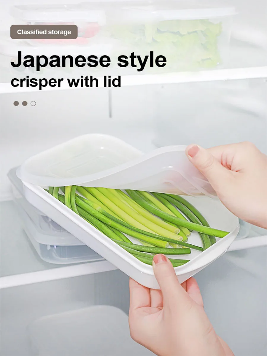 Kitchen Refrigerator Food Sealed Crisper Containers Organizer Accessories Fresh Fruit Vegetables Steak Meat Storage Box