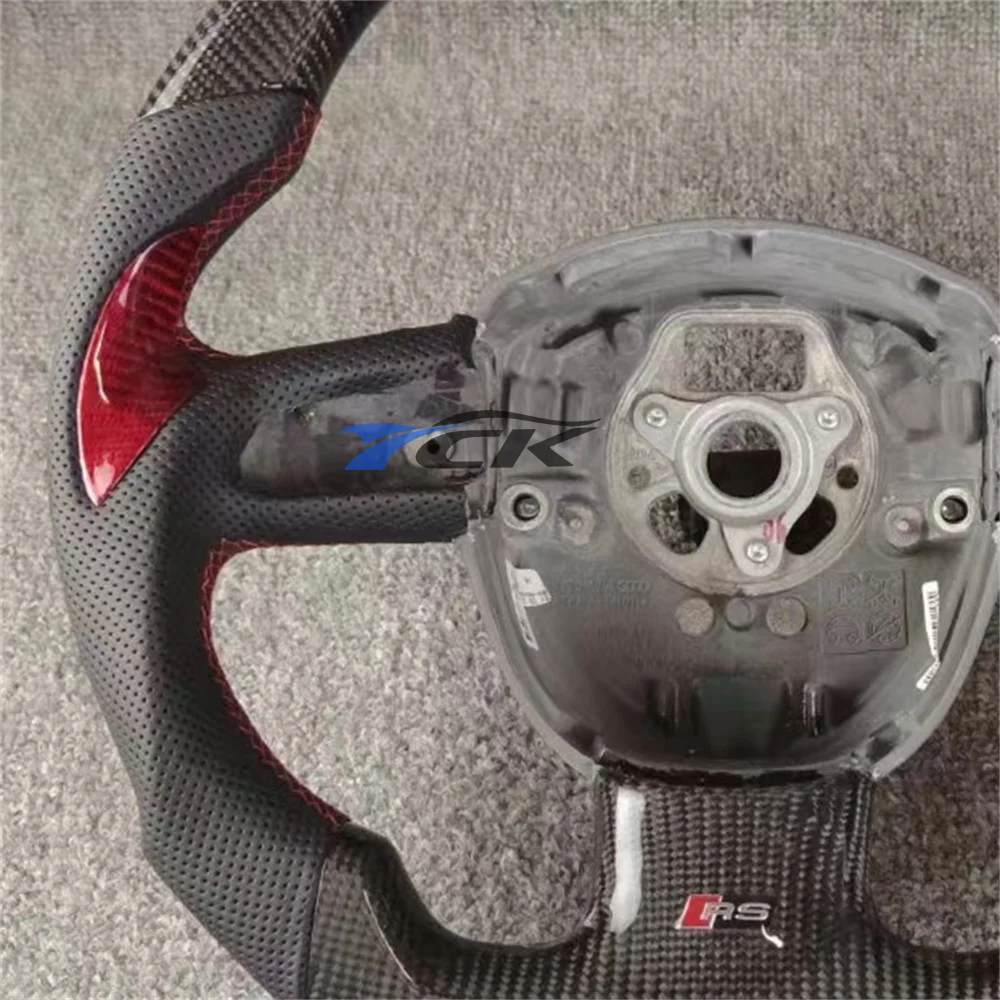 Custom Carbon Fiber Black Leather Steering Wheel for 2013 Audi A3 A4 A5 A6 car accessories