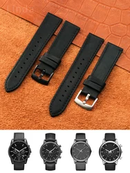 Genuine Leather Watchband for Armani Ar1692 1694 1732 1828 2075 Ax2098 Waterproof Sweat-Proof Soft Comfortable Watch Strap 20 22