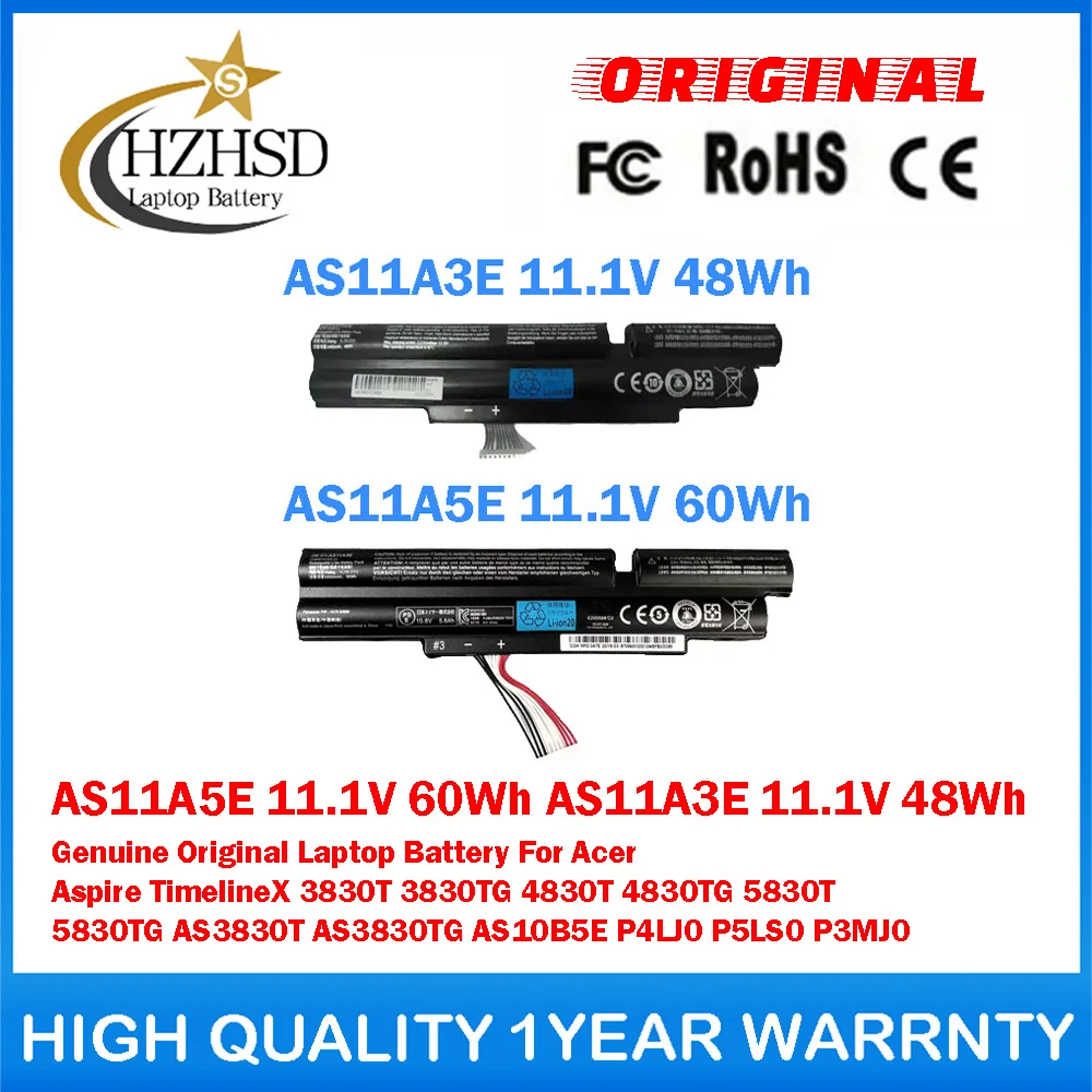 Batería original genuina para ordenador portátil AS11A5E 11,1 V 60 Wh AS11A3E 11,1 V 48 Wh para Acer Aspire TimelineX 3830T 3830TG 4830T 4830TG 5830T