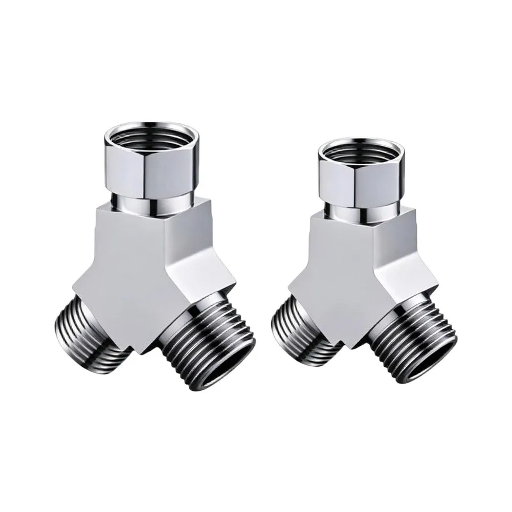 Y-Shaped Diverter Valve 4 Points x 4 Points Zinc Alloy Silver for G12 GN15 Bathroom Kitchen Plumbing Installation
