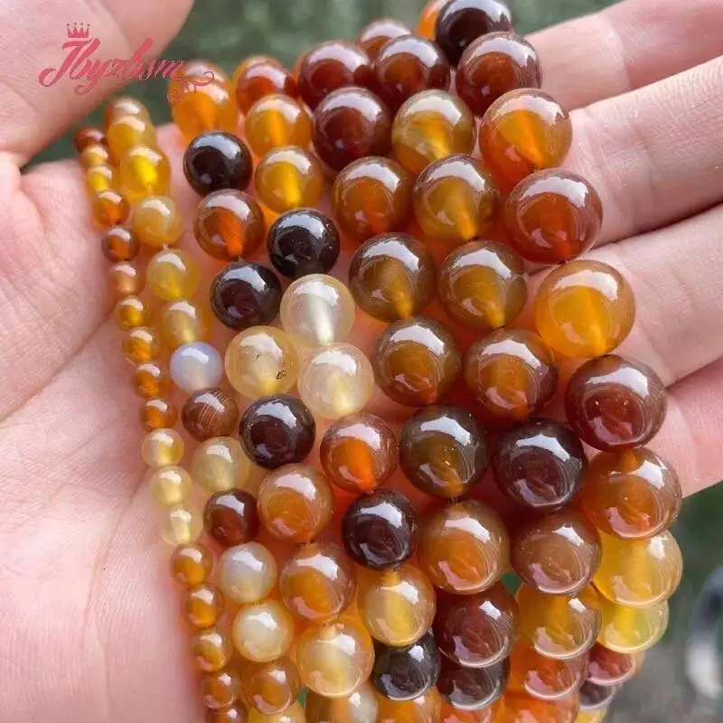 

Natural Round Yellow Botswana Agate Stone Beads For DIY Necklace Bracelets Jewelry Making Strand 15 Inches 6/8/10/12mm
