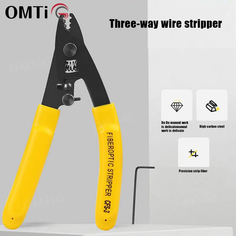 

CFS-3 Three-Port Fiber Optical Stripper Pliers Wire Strippers For FTTH Tools Optic Stripping Plier Tool 3-Way