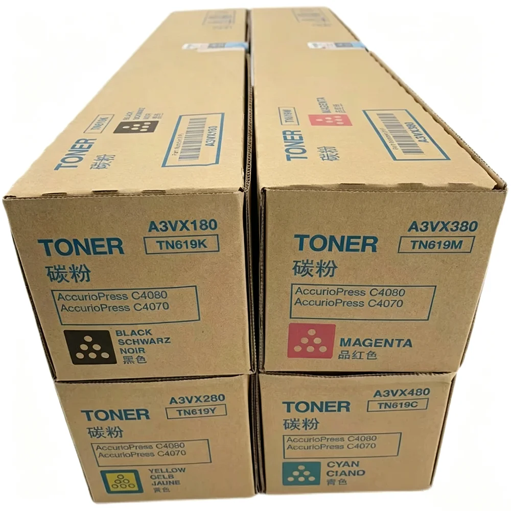 1set 4X TN619 Original CMYK Toner Cartridge for Konica Minolta AccurioPress C4070 C4080 C1060 C1070 C2060 C2070 C3070 C3080