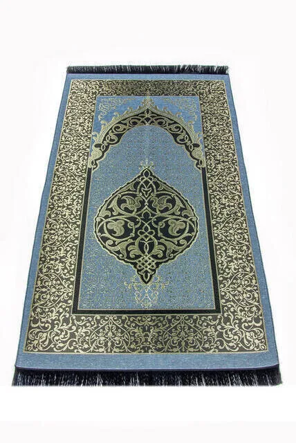 Economic Ottoman Taffeta Prayer Rug Blue Sheet of Muslim Islamic Prayer Mat Holy Quraan Islamic Mats