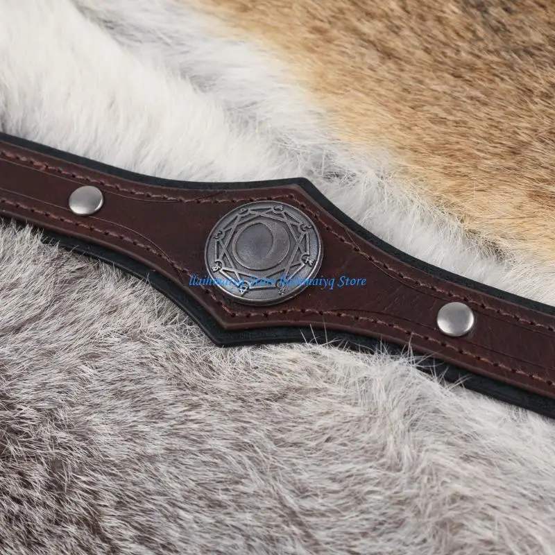 573B Medieval Styles Cosplay Costume Hairband Water Resistant PU Leather Hairband