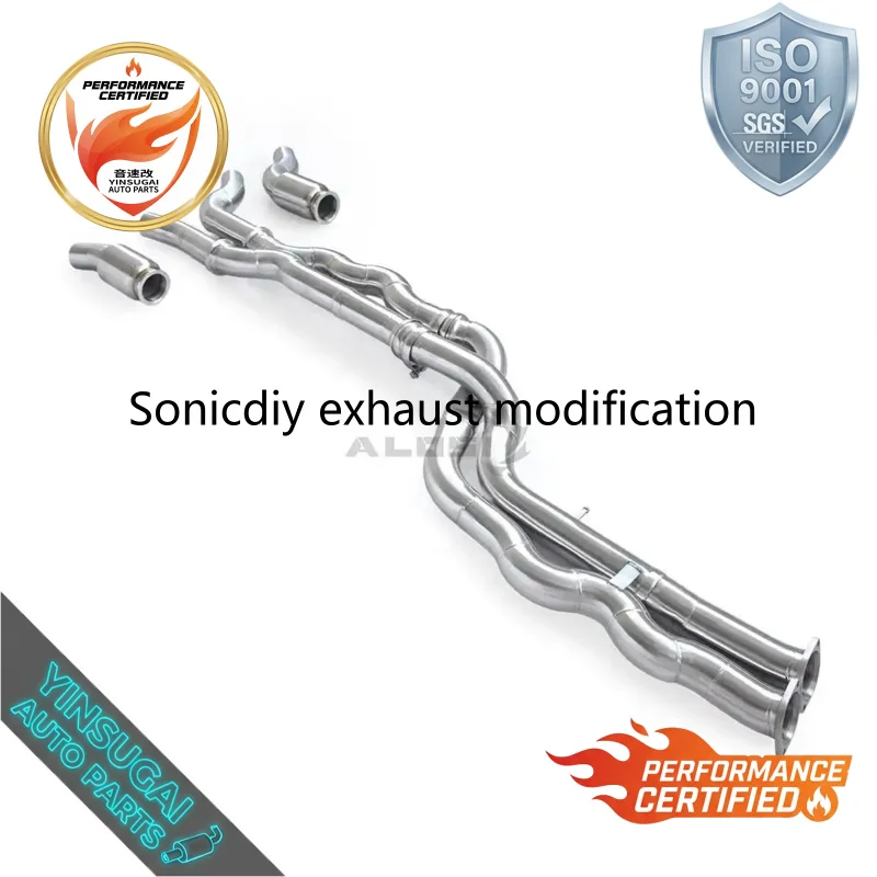 SS304 Equal Length Resonator Mid Pipe for Mercedes A250e L 4Matic 2018-2021 2.5 Inch Center Section Exhaust Upgrade