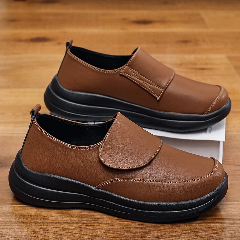 

Мужские туфли, новая зимняя коллекция, британский стиль, универсальные повседневные кожаные туфли, мужские кожаные туфли без шнуровки, универсальные лоферы