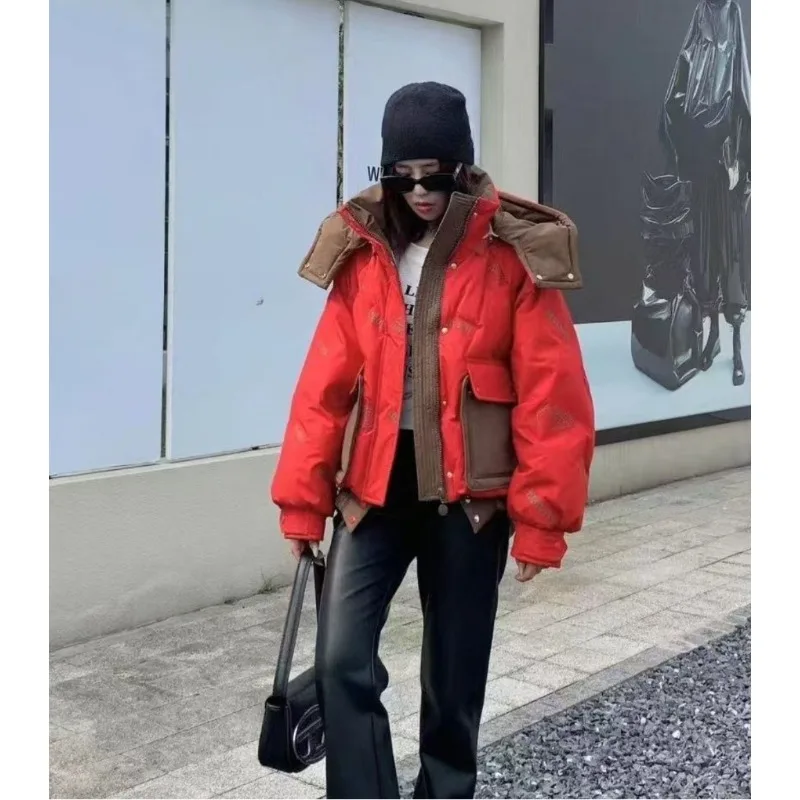 Outerwear New National Standard 90 White Duck Down High-end Down Jacket Short Dopamine Hooded Fashionable Trendy Thick Warm Coat