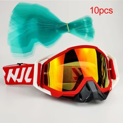 10Pcs/Lot Motocross Tearable Film for FOX SCOTT 100% Goggles Motorcycle Sunglasses Accessory Windproof Glasses Protective Rubber