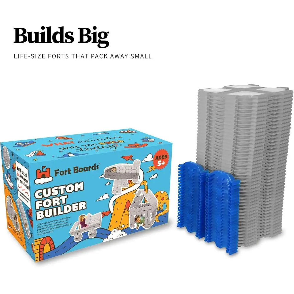 مجموعة مكعبات بناء رمادية جامبو للأطفال - لعبة بناء القصن 90 قطعة