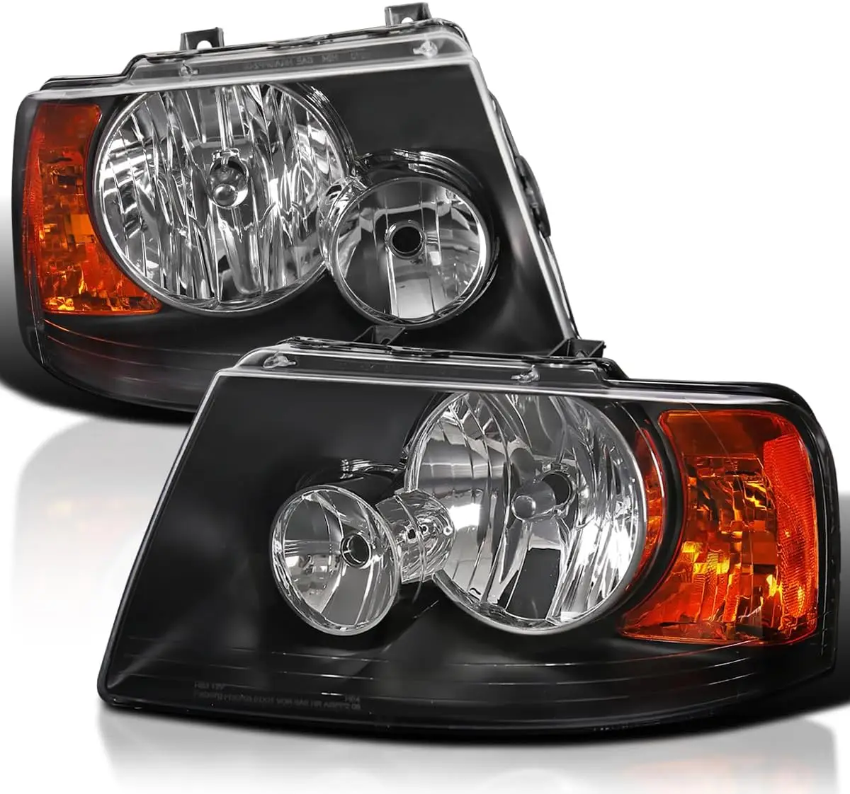 

Sulinso Black Headlights Front Driving Head Lamps Compatible with 2003-2006 Ford Expedition L+R Pair Head Light Lamp Assembly