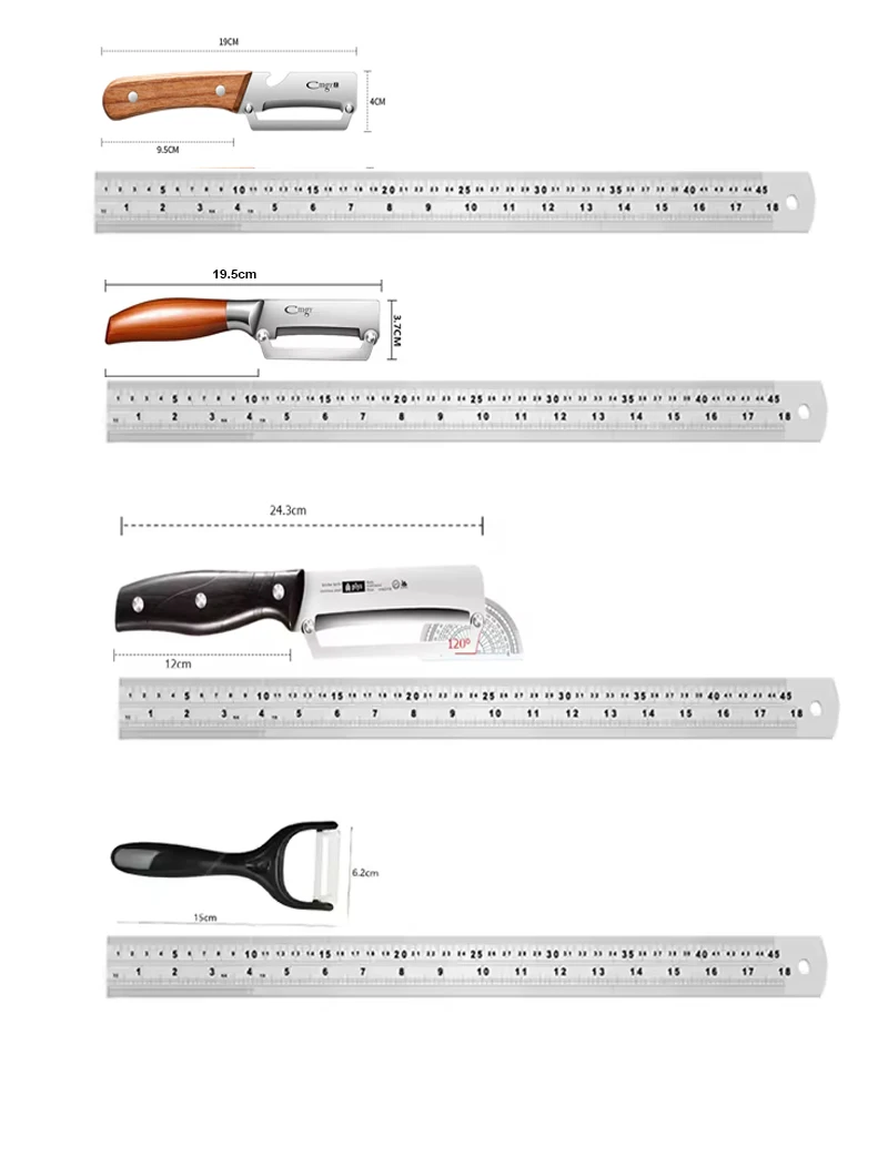 WXCOO Stainless Steel Peeler with Steel/Wooden Handle for Slicing Fruits Vegetables Multi functional Kitchen-Specific Peeler