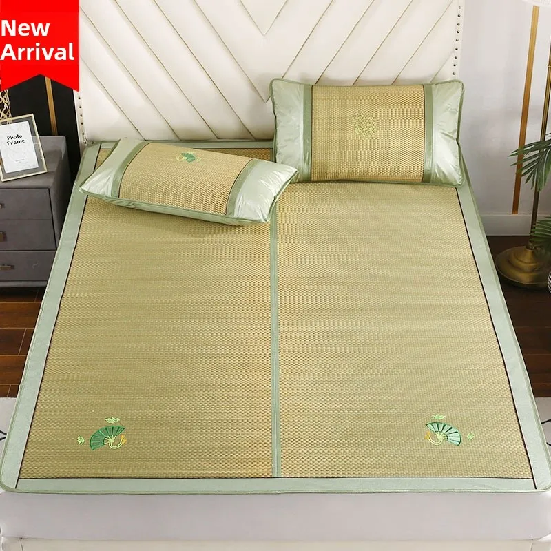 

Двуспальный плетеный коврик 5-слойный для студенческого общежития и домашнего использования, охлаждающий, классический однотонный узор, 90x90 см