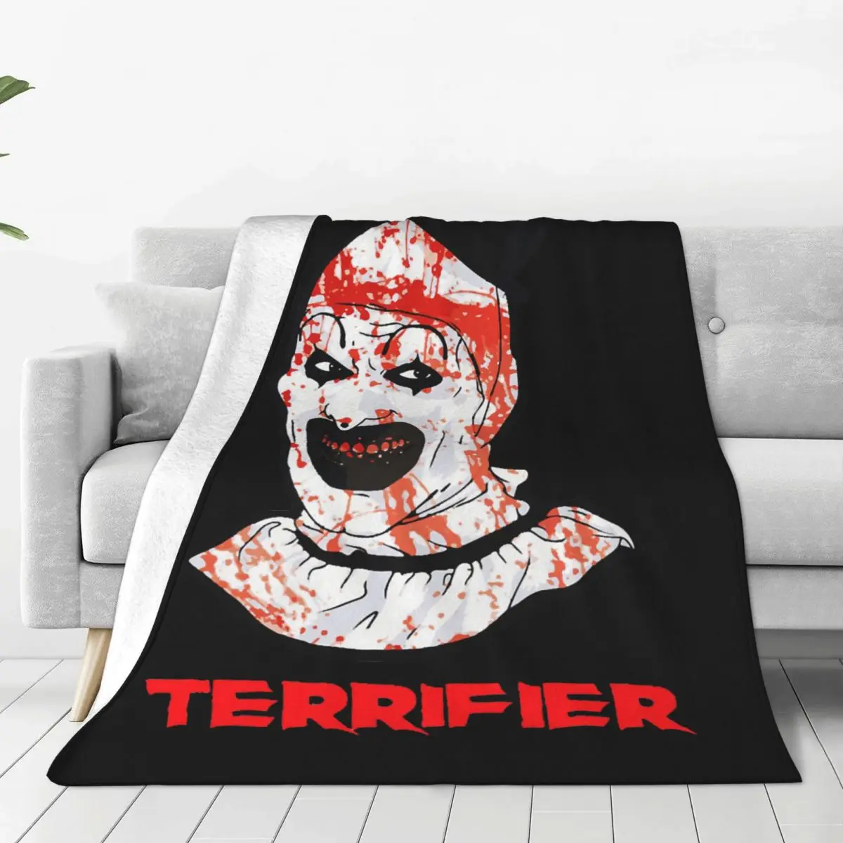 Custom Ultra-Soft Fleece T-Terrifiers Horror Movie Throw Blanket Warm Flannel Blankets for Bed Car Sofa Quilt