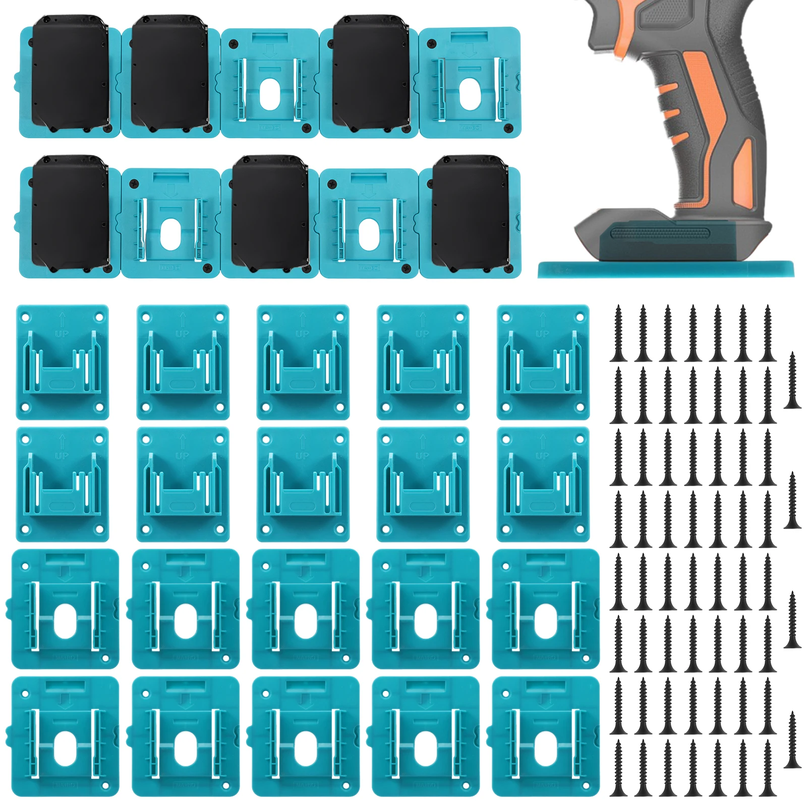 

Набор из 12 держателей для аккумуляторов и инструментов, подставки для хранения батарей, крепления для аккумуляторов Makita BL1860 BL1850 BL1840 BL1830