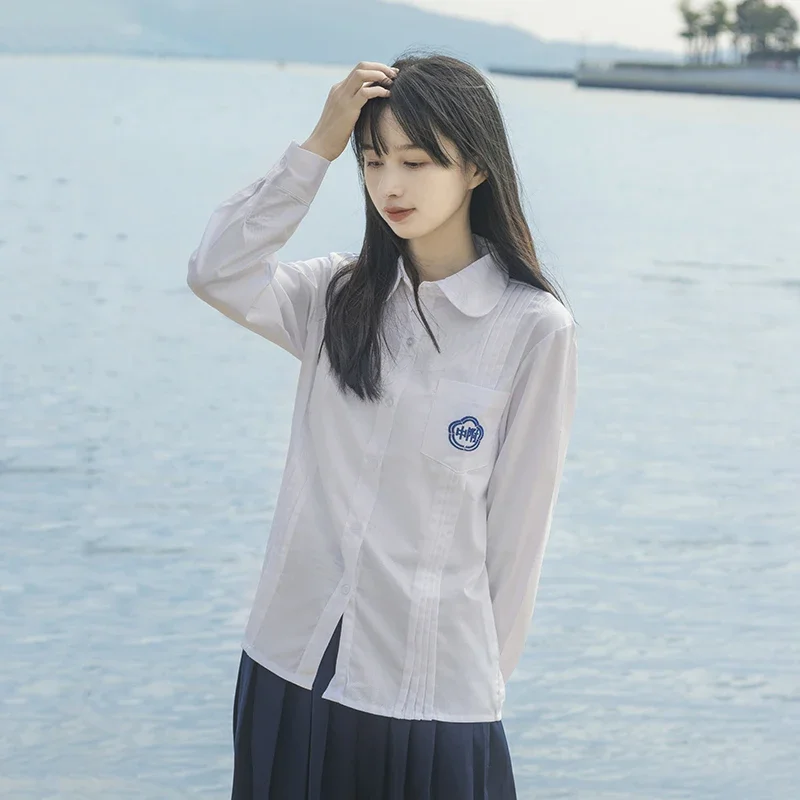 

Chinese School Uniforms for Girls Navy Blue Sailor Suits Student Seifuku Jk Uniforms Skirt Set Pleated Skirts Tie Japanese