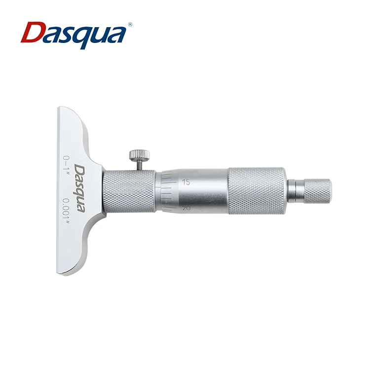 Dasqua  0-25mm 0-150mm 0-200mm 0-300mm 0.01 Graduation Depth Micrometer With Ratchet Stop