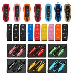 Car Smart Remote Key Case Fob Covers Set Shell for Porsche Panamera Spyder Carrera Macan Boxster Cayman Cayenne 911 970 981 991